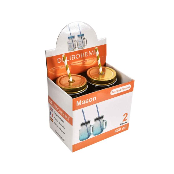 Glass mason jar 2pc set 450ml - Image 31