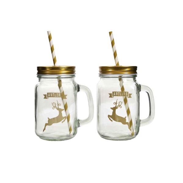Glass mason jar 2pc set 450ml - Image 25