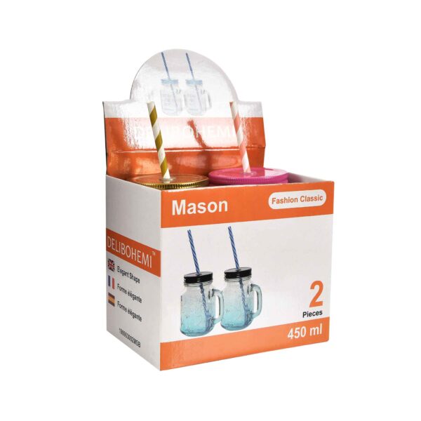 Glass mason jar 2pc set 450ml - Image 24