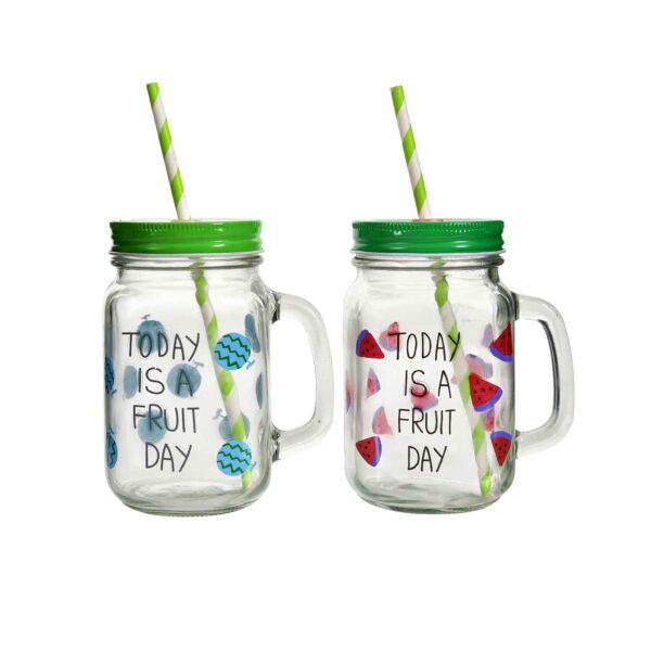 Glass mason jar 2pc set 450ml - Image 11