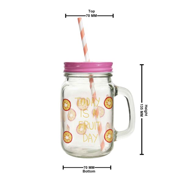 Glass mason jar 2pc set 450ml - Image 3