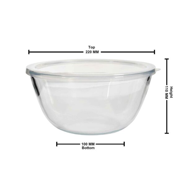 100% Borosilicate Mixing Bowl 2090ml - Image 4